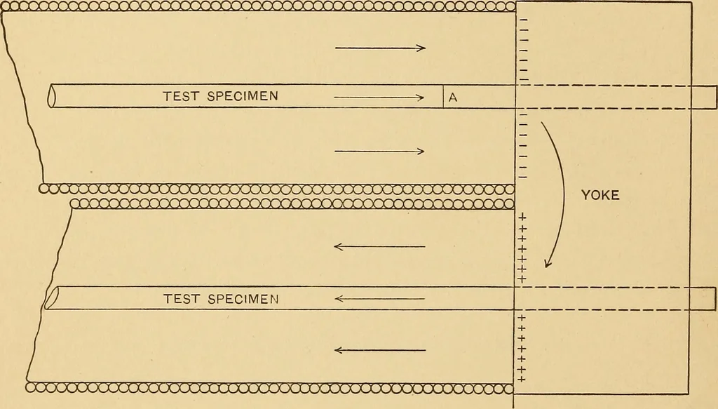 An illustration from Determination of magnetic induction in straight bars, 1909, leaf 27