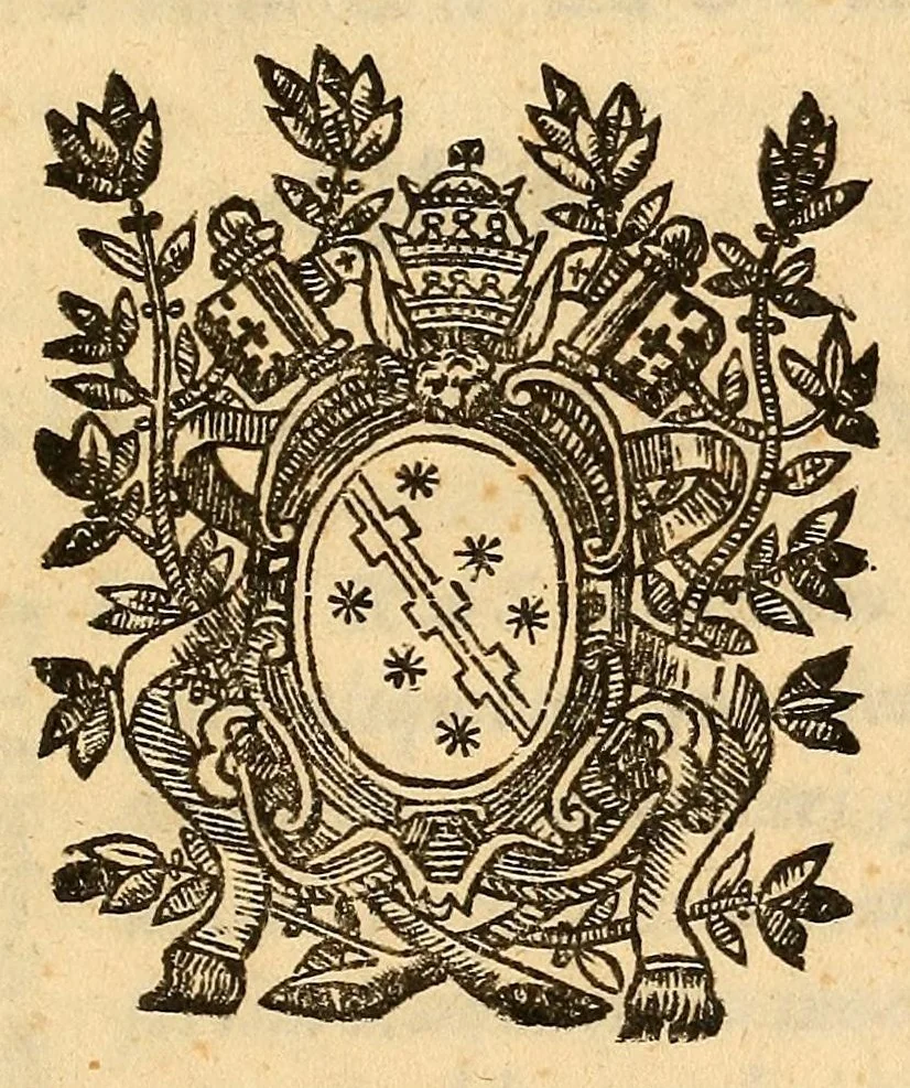 An illustration from De Tiberis inundatione medica disputatio : auctore Marsilio Cagnato ; Epidemia Romana, disputatio scilicet, de illa populari aegritudine, quae anno 1591 & de altera, quae anno 1593 in urbem Romam invasit .., 1599, leaf 5