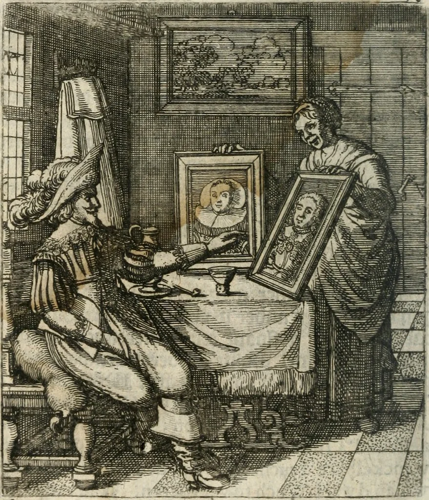 An illustration from Deugden-spoor; in de on-deughden des werelts aff-gebeeldt, 1645, leaf 335