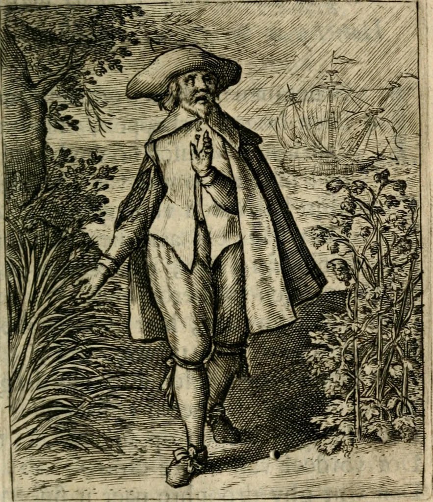 An illustration from Deugden-spoor; in de on-deughden des werelts aff-gebeeldt, 1645, leaf 342