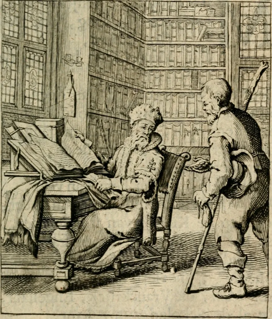 An illustration from Deugden-spoor; in de on-deughden des werelts aff-gebeeldt, 1645, leaf 62