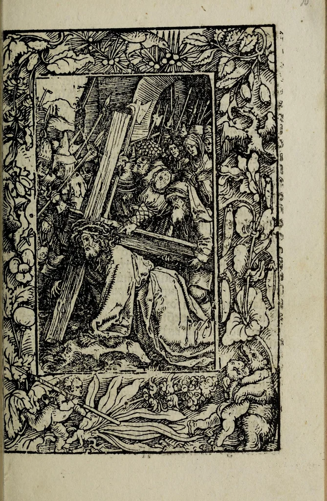 An illustration from Deuotissime meditationes de vita beneficiis et passio[n]e saluatoris Iesu Chr[ist]i cu[m] gratiaru[m] actione, 1520, leaf 101