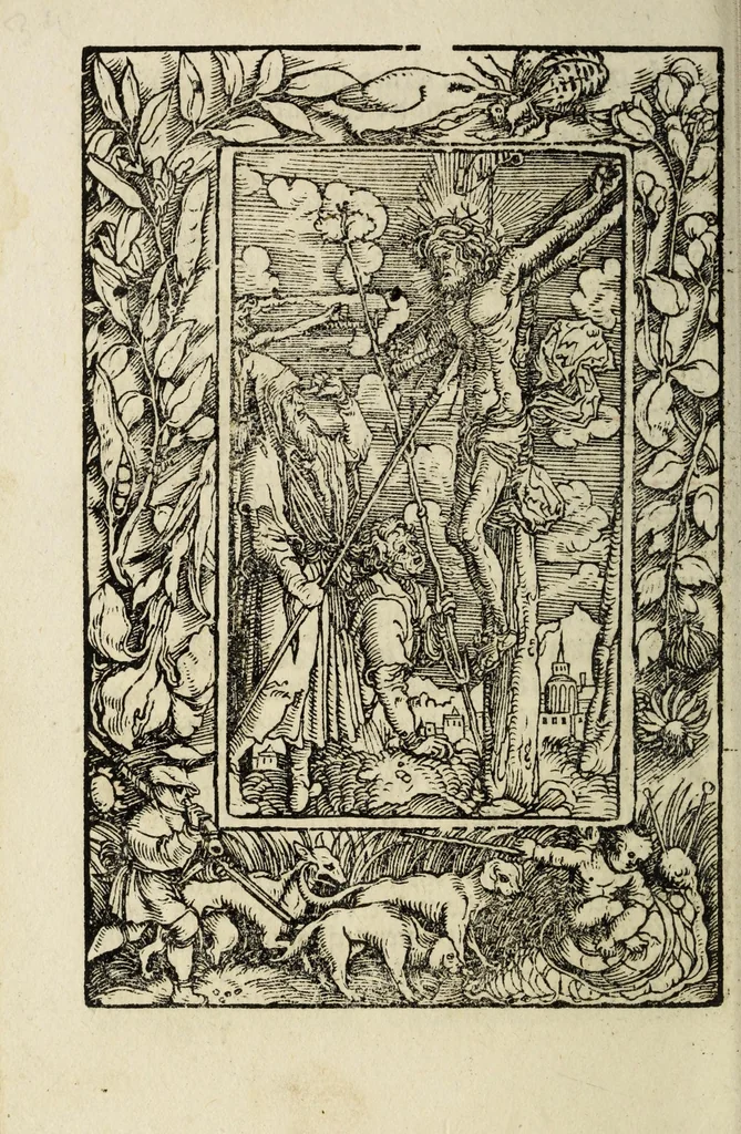An illustration from Deuotissime meditationes de vita beneficiis et passio[n]e saluatoris Iesu Chr[ist]i cu[m] gratiaru[m] actione, 1520, leaf 164