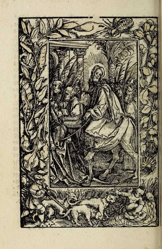 An illustration from Deuotissime meditationes de vita beneficiis et passio[n]e saluatoris Iesu Chr[ist]i cu[m] gratiaru[m] actione, 1520, leaf 50