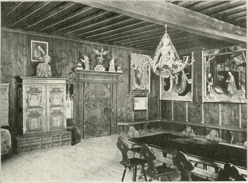 An illustration from Deutsche Baukunst des Mittelalters und der Renaissance : Old German architecture: Ancienne architecture Allemande, 1920, leaf 100