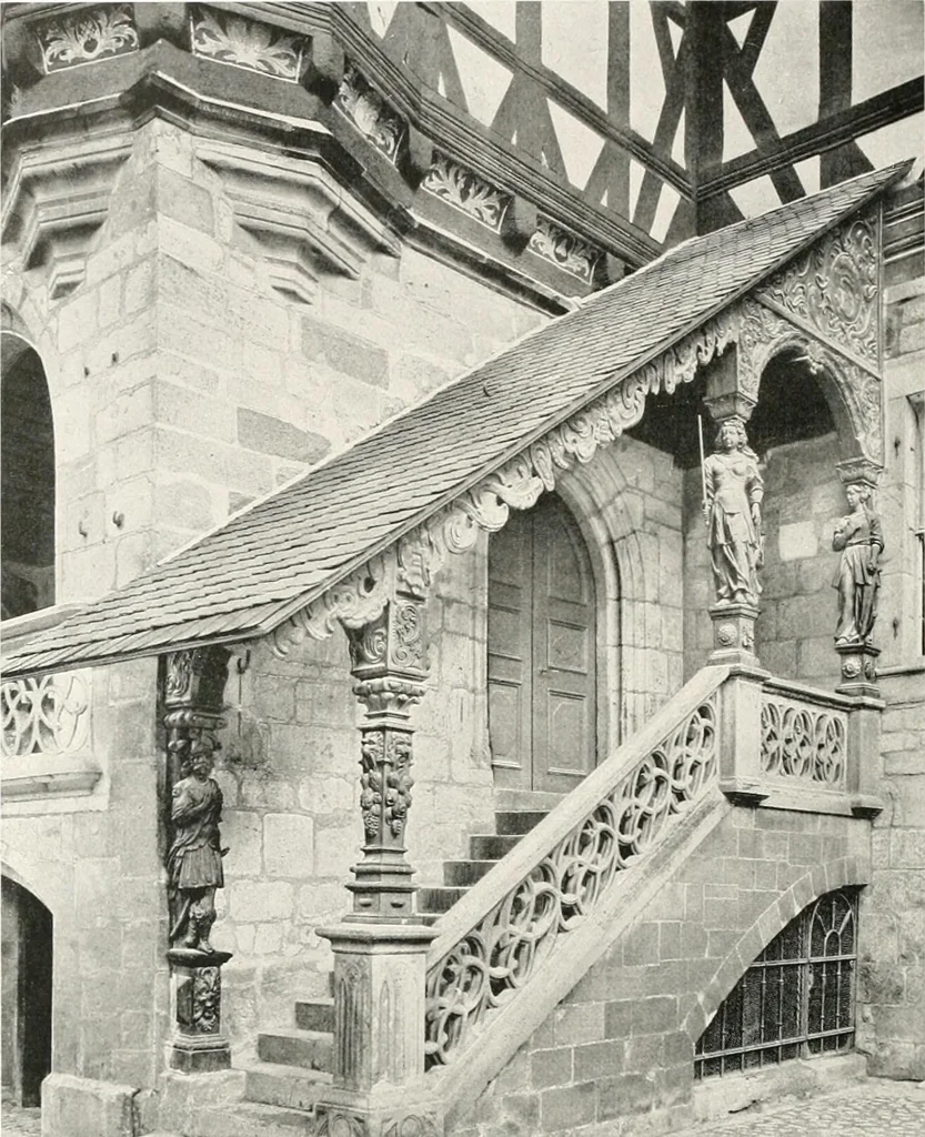 An illustration from Deutsche Baukunst des Mittelalters und der Renaissance : Old German architecture: Ancienne architecture Allemande, 1920, leaf 199