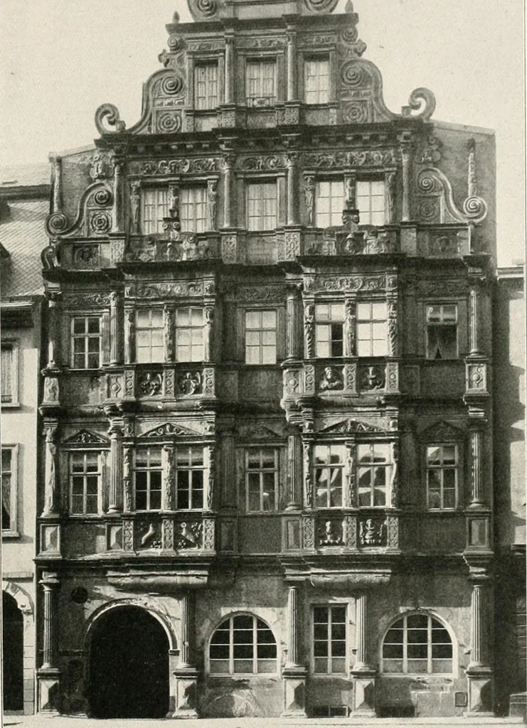 An illustration from Deutsche Baukunst des Mittelalters und der Renaissance : Old German architecture: Ancienne architecture Allemande, 1920, leaf 66