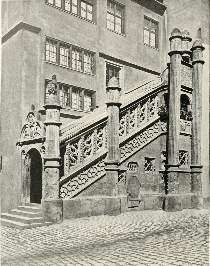 An illustration from Deutsche Baukunst des Mittelalters und der Renaissance : Old German architecture: Ancienne architecture Allemande, 1920, leaf 97