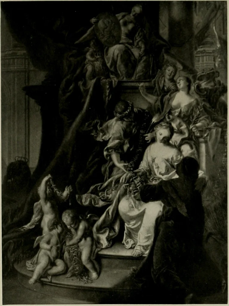 An illustration from Deutsches barock und rokoko : herausgegeben im anschluss an die Jahrhundert-ausstellung deutscher kunst 1650-1800, Darmstadt, 1914, 1914, leaf 165