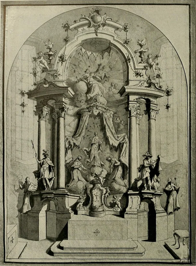 An illustration from Deutsches barock und rokoko : herausgegeben im anschluss an die Jahrhundert-ausstellung deutscher kunst 1650-1800, Darmstadt, 1914, 1914, leaf 298