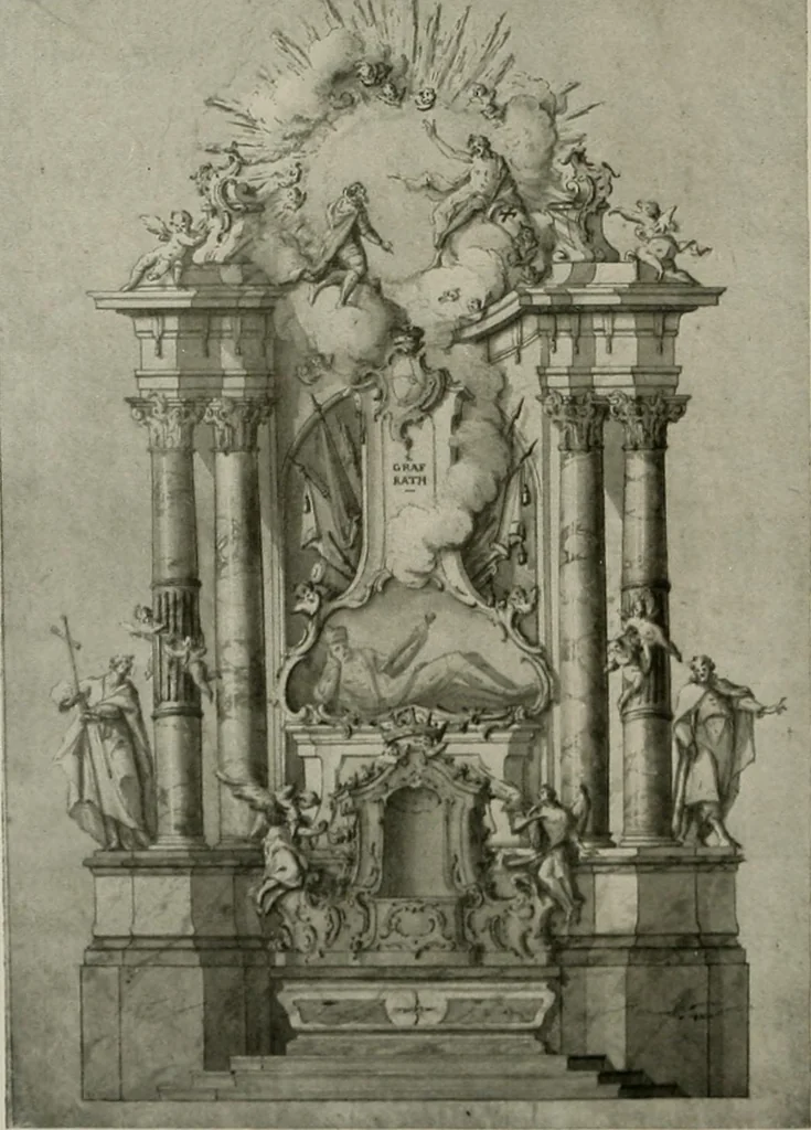 An illustration from Deutsches barock und rokoko : herausgegeben im anschluss an die Jahrhundert-ausstellung deutscher kunst 1650-1800, Darmstadt, 1914, 1914, leaf 303
