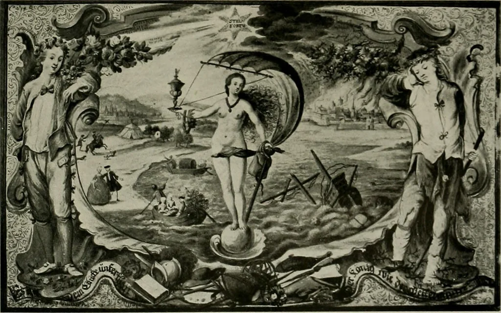 An illustration from Deutsches barock und rokoko : herausgegeben im anschluss an die Jahrhundert-ausstellung deutscher kunst 1650-1800, Darmstadt, 1914, 1914, leaf 345