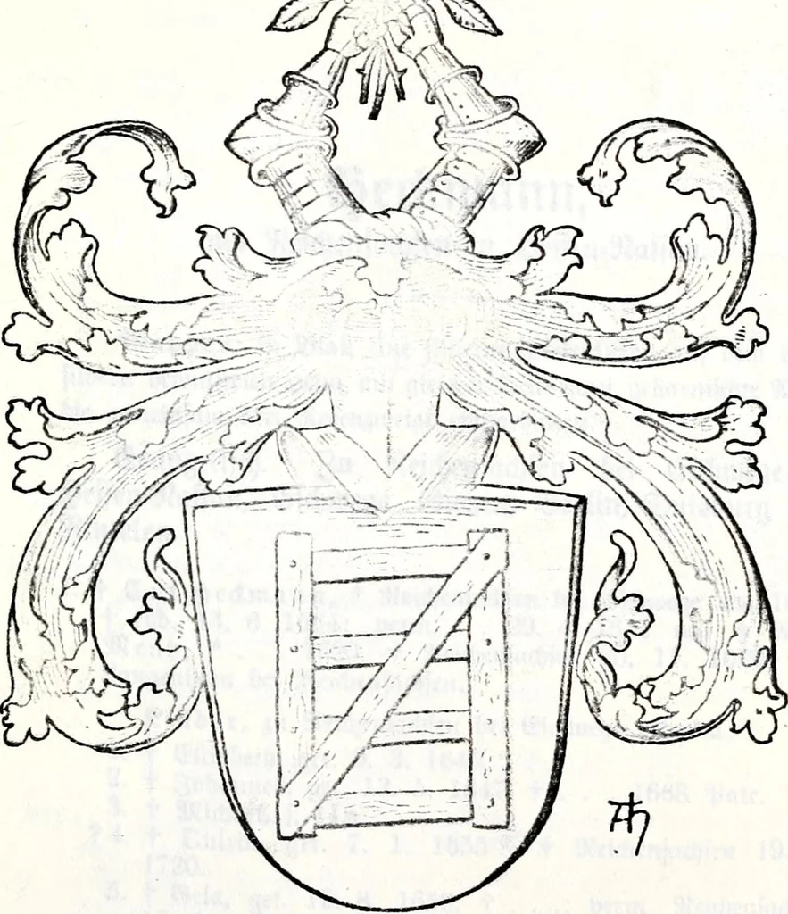 An illustration from Deutsches Geschlechterbuch (Genealogisches Handbuch bürgerlicher Familien.), 1889, leaf 411