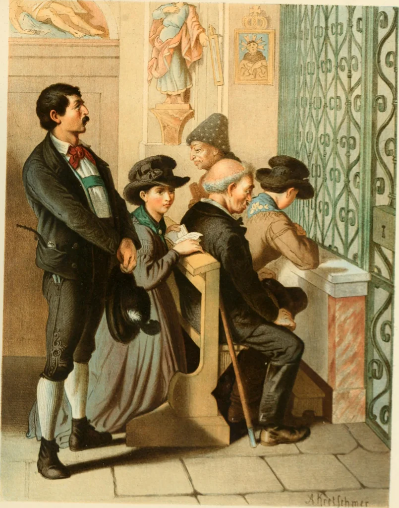 An illustration from Deutsche Volkstrachten, Original-Zeichnungen mit erklärendem Text, 1887, leaf 155