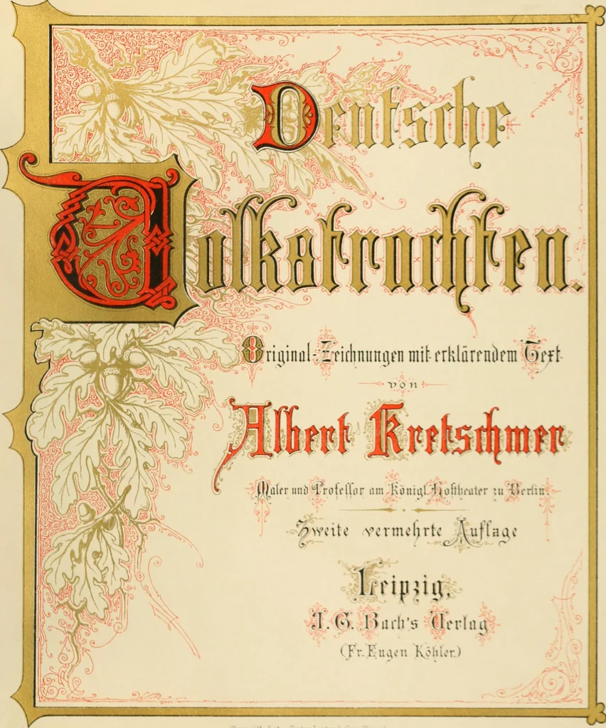 An illustration from Deutsche Volkstrachten, Original-Zeichnungen mit erklärendem Text, 1887, leaf 8