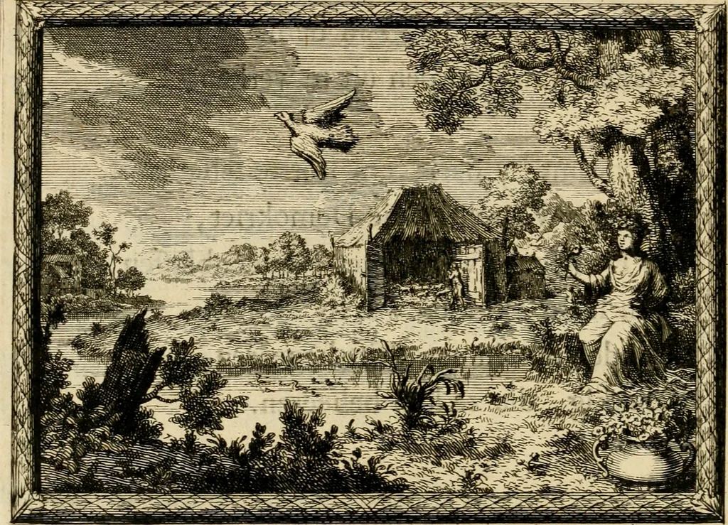An illustration from De veldgezangen van Thyrsis : gesierd met toegepaste zinneminnebeelden, 1702, leaf 13