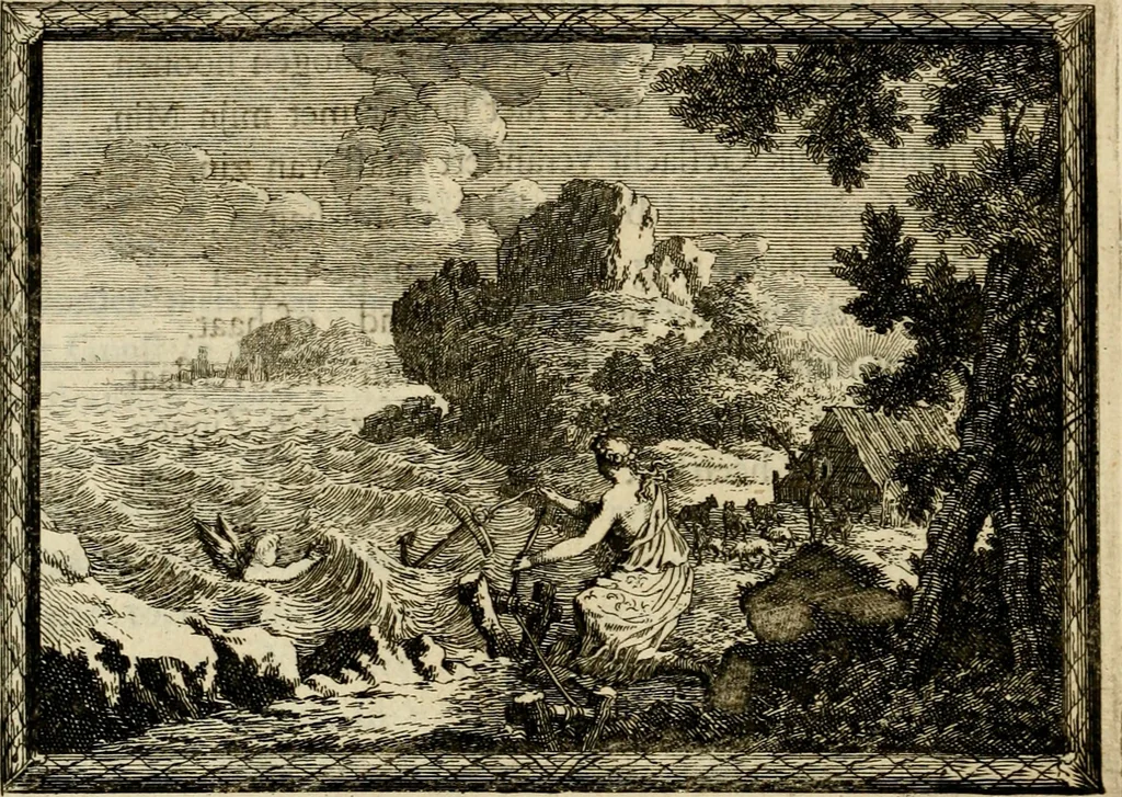 An illustration from De veldgezangen van Thyrsis : gesierd met toegepaste zinneminnebeelden, 1702, leaf 43