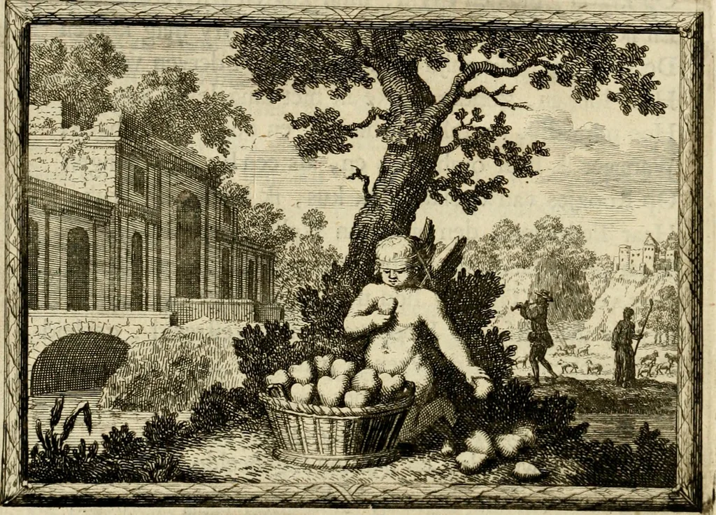 An illustration from De veldgezangen van Thyrsis : gesierd met toegepaste zinneminnebeelden, 1702, leaf 67