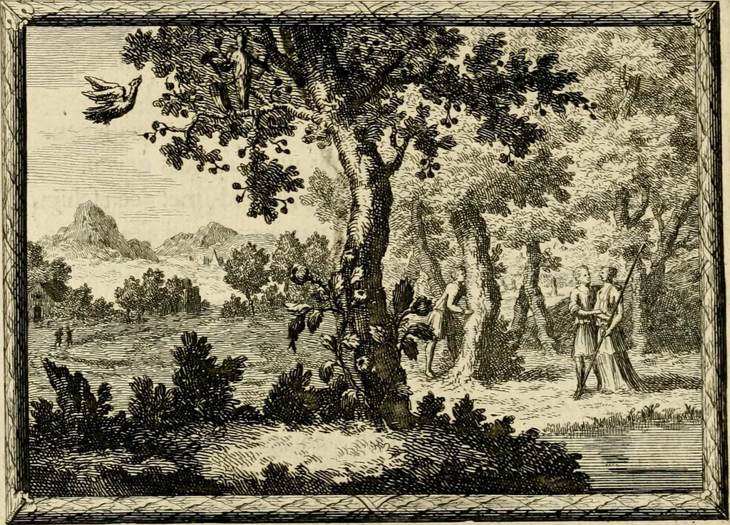 An illustration from De veldgezangen van Thyrsis : gesierd met toegepaste zinneminnebeelden, 1702, leaf 71