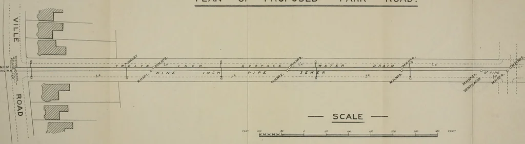 An illustration from The development of building estates : a practical handbook for the use of surveyors, agents, landowners, and others interested in the development, management, equipment administration, or realization of building estates, 1910, leaf 323