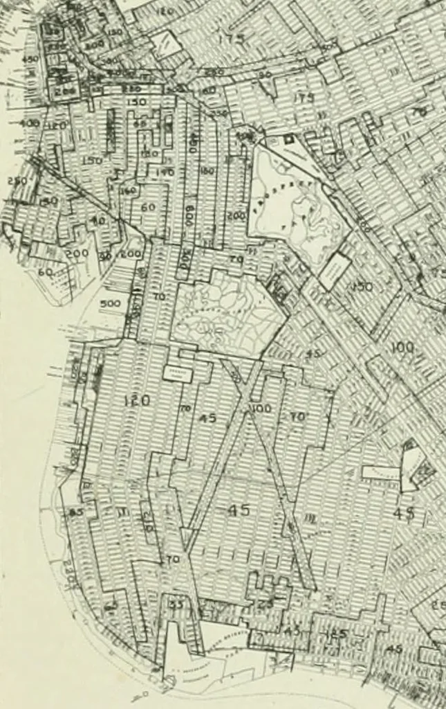 An illustration from Development and present status of city planning in New York City, 1914, leaf 90