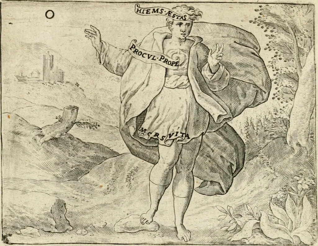 An illustration from De vernieuwde gulden winckel der kunstliebende Nederlanders : waer in den mensche door poëtische, historische en morale leeringen, vertoont wort, hoedanigh hy zijn leven, handel ende wandel, zedighlijck, eerbaerlijck en vermakelijck sal overbrengen : hier is by ghevoeght het tweede deel, waer in 't vvelvaren der vereenighde Nederlanden, en de droeve vvtvaert van Henricus de Grote, coningh van Vranckrijck en Navarre, &c. : nessens andere stichtelijcke dinghen, den konst-beminders worden voor oogen ghestelt, 1622, leaf 117