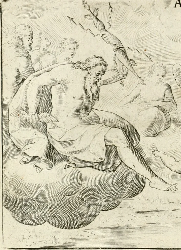 An illustration from De vernieuwde gulden winckel der kunstliebende Nederlanders : waer in den mensche door poëtische, historische en morale leeringen, vertoont wort, hoedanigh hy zijn leven, handel ende wandel, zedighlijck, eerbaerlijck en vermakelijck sal overbrengen : hier is by ghevoeght het tweede deel, waer in 't vvelvaren der vereenighde Nederlanden, en de droeve vvtvaert van Henricus de Grote, coningh van Vranckrijck en Navarre, &c. : nessens andere stichtelijcke dinghen, den konst-beminders worden voor oogen ghestelt, 1622, leaf 15