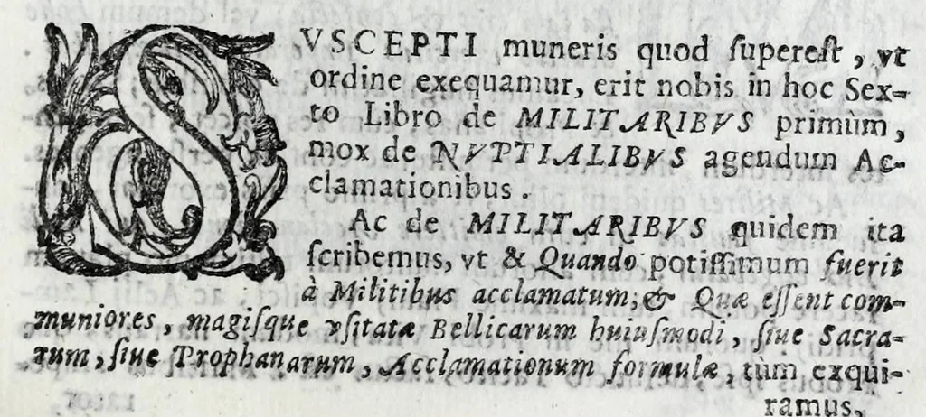 An illustration from De veterum acclamationibus et plausu libri septem Francisci Bernardini Ferrarii .., 1627, leaf 337