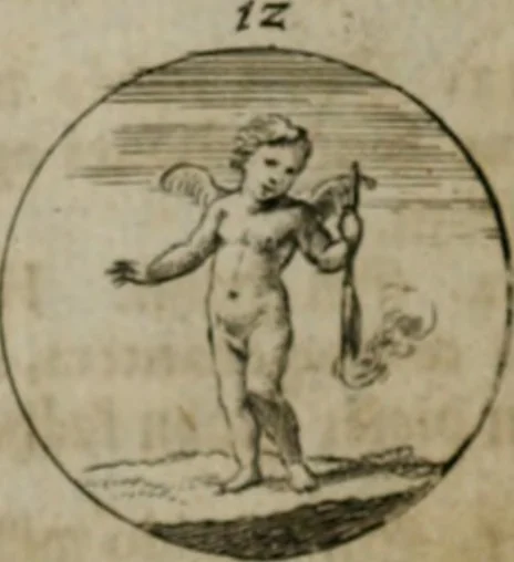 An illustration from Devises et emblemes anciennes & modernes, tirées des plus celebres auteurs, oder, Emblematische Gemüths-Vergnügung : bey Betrachtung siben hundert und funffzehen der curieusesten und ergötzlichen Sinn-Bildern, mit ihren zuständigen teutsch-lateinisch-französisch- und italianischen Beyschrifften, 1695, leaf 100