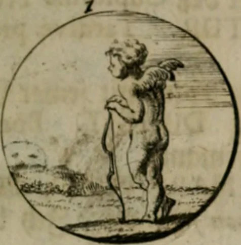 An illustration from Devises et emblemes anciennes & modernes, tirées des plus celebres auteurs, oder, Emblematische Gemüths-Vergnügung : bey Betrachtung siben hundert und funffzehen der curieusesten und ergötzlichen Sinn-Bildern, mit ihren zuständigen teutsch-lateinisch-französisch- und italianischen Beyschrifften, 1695, leaf 102