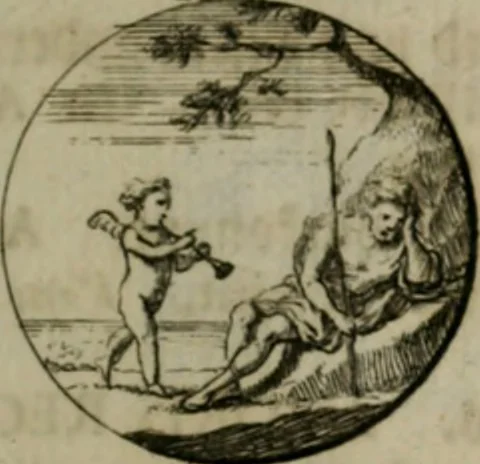 An illustration from Devises et emblemes anciennes & modernes, tirées des plus celebres auteurs, oder, Emblematische Gemüths-Vergnügung : bey Betrachtung siben hundert und funffzehen der curieusesten und ergötzlichen Sinn-Bildern, mit ihren zuständigen teutsch-lateinisch-französisch- und italianischen Beyschrifften, 1695, leaf 104