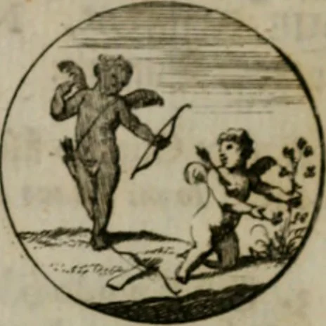 An illustration from Devises et emblemes anciennes & modernes, tirées des plus celebres auteurs, oder, Emblematische Gemüths-Vergnügung : bey Betrachtung siben hundert und funffzehen der curieusesten und ergötzlichen Sinn-Bildern, mit ihren zuständigen teutsch-lateinisch-französisch- und italianischen Beyschrifften, 1695, leaf 106