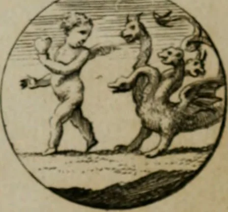 An illustration from Devises et emblemes anciennes & modernes, tirées des plus celebres auteurs, oder, Emblematische Gemüths-Vergnügung : bey Betrachtung siben hundert und funffzehen der curieusesten und ergötzlichen Sinn-Bildern, mit ihren zuständigen teutsch-lateinisch-französisch- und italianischen Beyschrifften, 1695, leaf 110