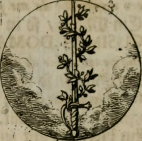 An illustration from Devises et emblemes anciennes & modernes, tirées des plus celebres auteurs, oder, Emblematische Gemüths-Vergnügung : bey Betrachtung siben hundert und funffzehen der curieusesten und ergötzlichen Sinn-Bildern, mit ihren zuständigen teutsch-lateinisch-französisch- und italianischen Beyschrifften, 1695, leaf 12