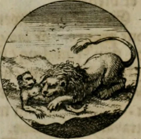 An illustration from Devises et emblemes anciennes & modernes, tirées des plus celebres auteurs, oder, Emblematische Gemüths-Vergnügung : bey Betrachtung siben hundert und funffzehen der curieusesten und ergötzlichen Sinn-Bildern, mit ihren zuständigen teutsch-lateinisch-französisch- und italianischen Beyschrifften, 1695, leaf 12