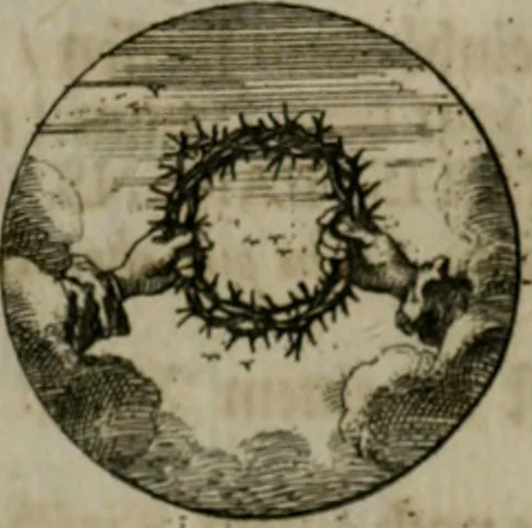 An illustration from Devises et emblemes anciennes & modernes, tirées des plus celebres auteurs, oder, Emblematische Gemüths-Vergnügung : bey Betrachtung siben hundert und funffzehen der curieusesten und ergötzlichen Sinn-Bildern, mit ihren zuständigen teutsch-lateinisch-französisch- und italianischen Beyschrifften, 1695, leaf 12
