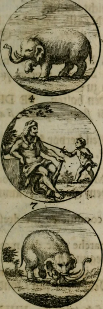 An illustration from Devises et emblemes anciennes & modernes, tirées des plus celebres auteurs, oder, Emblematische Gemüths-Vergnügung : bey Betrachtung siben hundert und funffzehen der curieusesten und ergötzlichen Sinn-Bildern, mit ihren zuständigen teutsch-lateinisch-französisch- und italianischen Beyschrifften, 1695, leaf 14