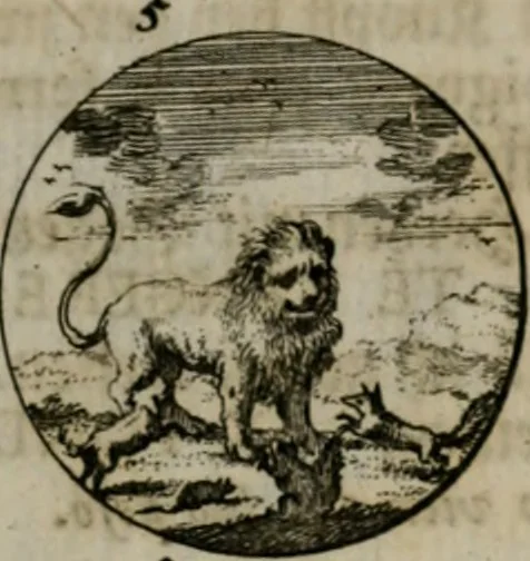 An illustration from Devises et emblemes anciennes & modernes, tirées des plus celebres auteurs, oder, Emblematische Gemüths-Vergnügung : bey Betrachtung siben hundert und funffzehen der curieusesten und ergötzlichen Sinn-Bildern, mit ihren zuständigen teutsch-lateinisch-französisch- und italianischen Beyschrifften, 1695, leaf 14