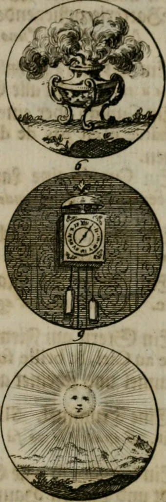 An illustration from Devises et emblemes anciennes & modernes, tirées des plus celebres auteurs, oder, Emblematische Gemüths-Vergnügung : bey Betrachtung siben hundert und funffzehen der curieusesten und ergötzlichen Sinn-Bildern, mit ihren zuständigen teutsch-lateinisch-französisch- und italianischen Beyschrifften, 1695, leaf 16