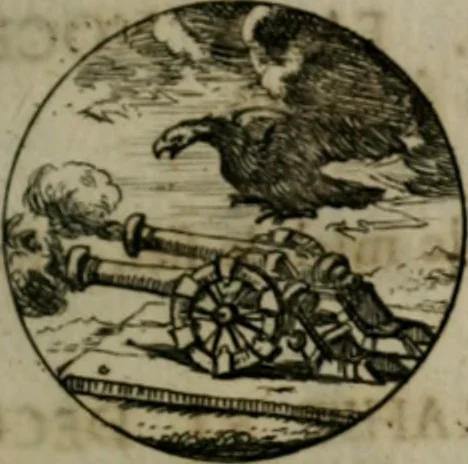 An illustration from Devises et emblemes anciennes & modernes, tirées des plus celebres auteurs, oder, Emblematische Gemüths-Vergnügung : bey Betrachtung siben hundert und funffzehen der curieusesten und ergötzlichen Sinn-Bildern, mit ihren zuständigen teutsch-lateinisch-französisch- und italianischen Beyschrifften, 1695, leaf 18