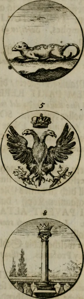 An illustration from Devises et emblemes anciennes & modernes, tirées des plus celebres auteurs, oder, Emblematische Gemüths-Vergnügung : bey Betrachtung siben hundert und funffzehen der curieusesten und ergötzlichen Sinn-Bildern, mit ihren zuständigen teutsch-lateinisch-französisch- und italianischen Beyschrifften, 1695, leaf 20