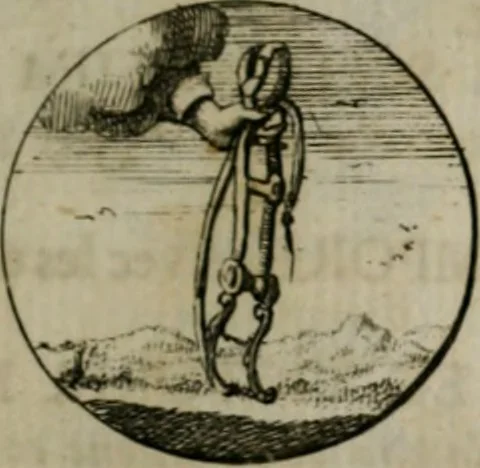 An illustration from Devises et emblemes anciennes & modernes, tirées des plus celebres auteurs, oder, Emblematische Gemüths-Vergnügung : bey Betrachtung siben hundert und funffzehen der curieusesten und ergötzlichen Sinn-Bildern, mit ihren zuständigen teutsch-lateinisch-französisch- und italianischen Beyschrifften, 1695, leaf 28