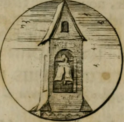 An illustration from Devises et emblemes anciennes & modernes, tirées des plus celebres auteurs, oder, Emblematische Gemüths-Vergnügung : bey Betrachtung siben hundert und funffzehen der curieusesten und ergötzlichen Sinn-Bildern, mit ihren zuständigen teutsch-lateinisch-französisch- und italianischen Beyschrifften, 1695, leaf 28