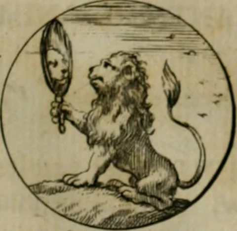 An illustration from Devises et emblemes anciennes & modernes, tirées des plus celebres auteurs, oder, Emblematische Gemüths-Vergnügung : bey Betrachtung siben hundert und funffzehen der curieusesten und ergötzlichen Sinn-Bildern, mit ihren zuständigen teutsch-lateinisch-französisch- und italianischen Beyschrifften, 1695, leaf 28