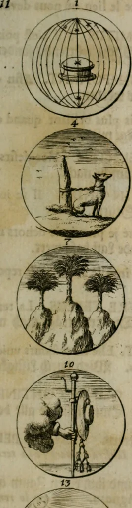 An illustration from Devises et emblemes anciennes & modernes, tirées des plus celebres auteurs, oder, Emblematische Gemüths-Vergnügung : bey Betrachtung siben hundert und funffzehen der curieusesten und ergötzlichen Sinn-Bildern, mit ihren zuständigen teutsch-lateinisch-französisch- und italianischen Beyschrifften, 1695, leaf 30