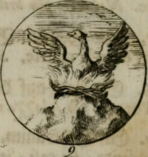 An illustration from Devises et emblemes anciennes & modernes, tirées des plus celebres auteurs, oder, Emblematische Gemüths-Vergnügung : bey Betrachtung siben hundert und funffzehen der curieusesten und ergötzlichen Sinn-Bildern, mit ihren zuständigen teutsch-lateinisch-französisch- und italianischen Beyschrifften, 1695, leaf 30