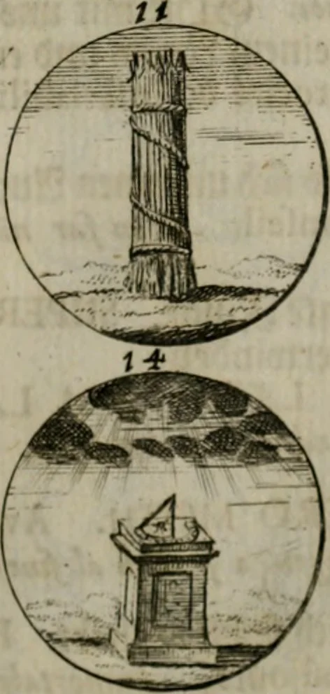 An illustration from Devises et emblemes anciennes & modernes, tirées des plus celebres auteurs, oder, Emblematische Gemüths-Vergnügung : bey Betrachtung siben hundert und funffzehen der curieusesten und ergötzlichen Sinn-Bildern, mit ihren zuständigen teutsch-lateinisch-französisch- und italianischen Beyschrifften, 1695, leaf 32