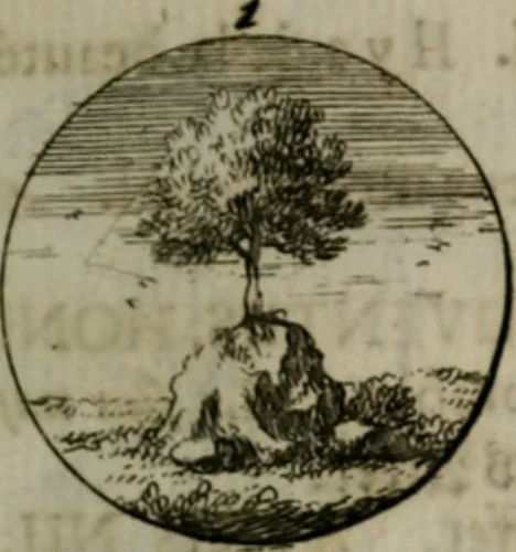 An illustration from Devises et emblemes anciennes & modernes, tirées des plus celebres auteurs, oder, Emblematische Gemüths-Vergnügung : bey Betrachtung siben hundert und funffzehen der curieusesten und ergötzlichen Sinn-Bildern, mit ihren zuständigen teutsch-lateinisch-französisch- und italianischen Beyschrifften, 1695, leaf 38