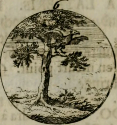 An illustration from Devises et emblemes anciennes & modernes, tirées des plus celebres auteurs, oder, Emblematische Gemüths-Vergnügung : bey Betrachtung siben hundert und funffzehen der curieusesten und ergötzlichen Sinn-Bildern, mit ihren zuständigen teutsch-lateinisch-französisch- und italianischen Beyschrifften, 1695, leaf 38