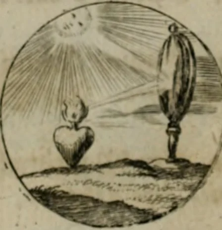 An illustration from Devises et emblemes anciennes & modernes, tirées des plus celebres auteurs, oder, Emblematische Gemüths-Vergnügung : bey Betrachtung siben hundert und funffzehen der curieusesten und ergötzlichen Sinn-Bildern, mit ihren zuständigen teutsch-lateinisch-französisch- und italianischen Beyschrifften, 1695, leaf 42